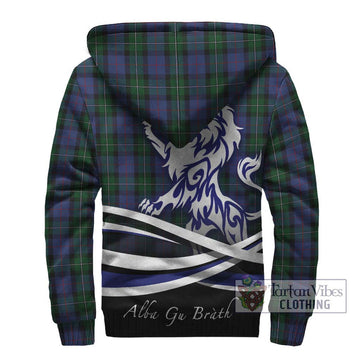 MacPhail Hunting Tartan Sherpa Hoodie with Alba Gu Brath Regal Lion Emblem