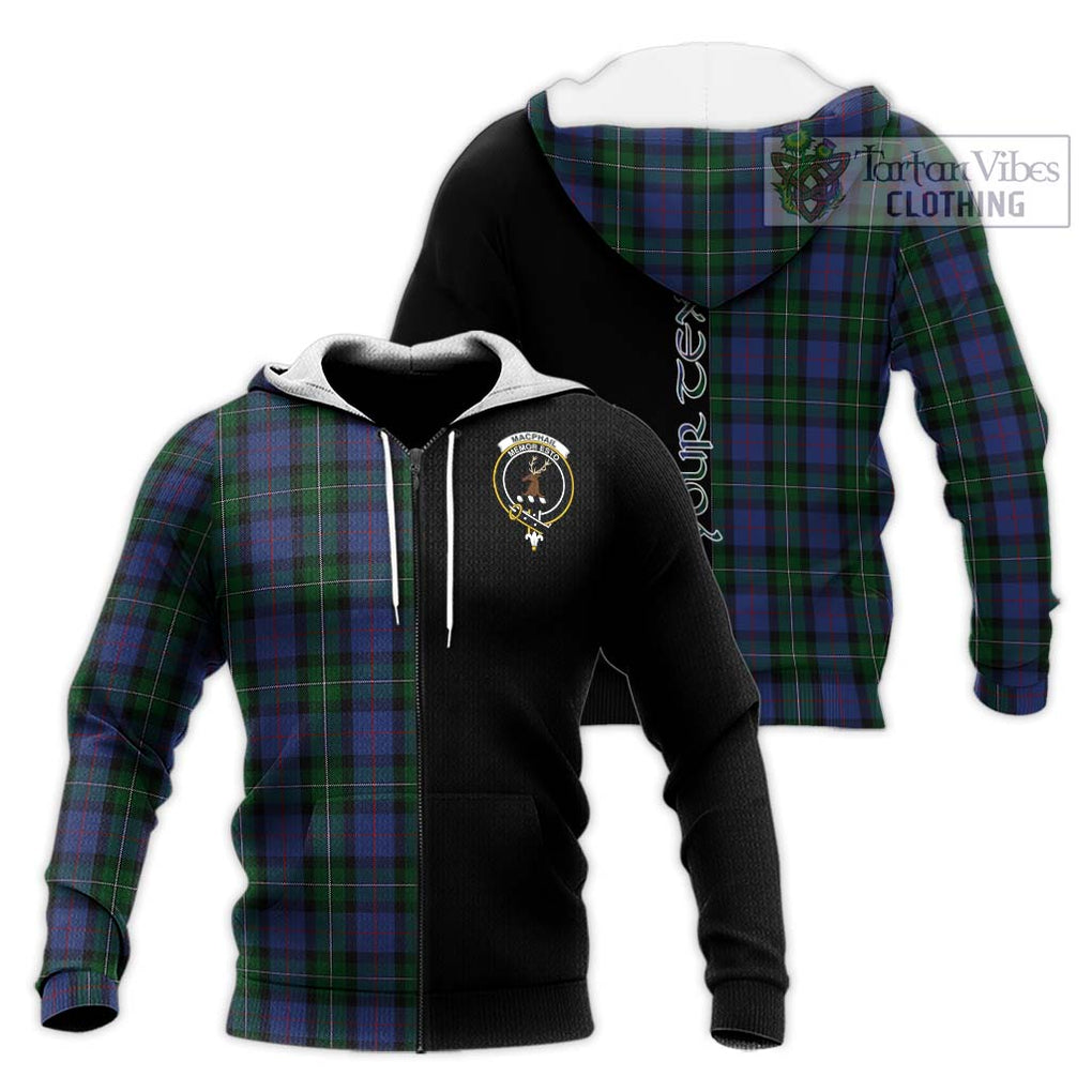 MacPhail Hunting Tartan Knitted Hoodie with Family Crest and Half Of Me Style Unisex Knitted Zip Hoodie - Tartanvibesclothing Shop