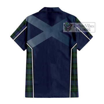 MacPhail Hunting Tartan Short Sleeve Button Shirt with Family Crest and Lion Rampant Vibes Sport Style