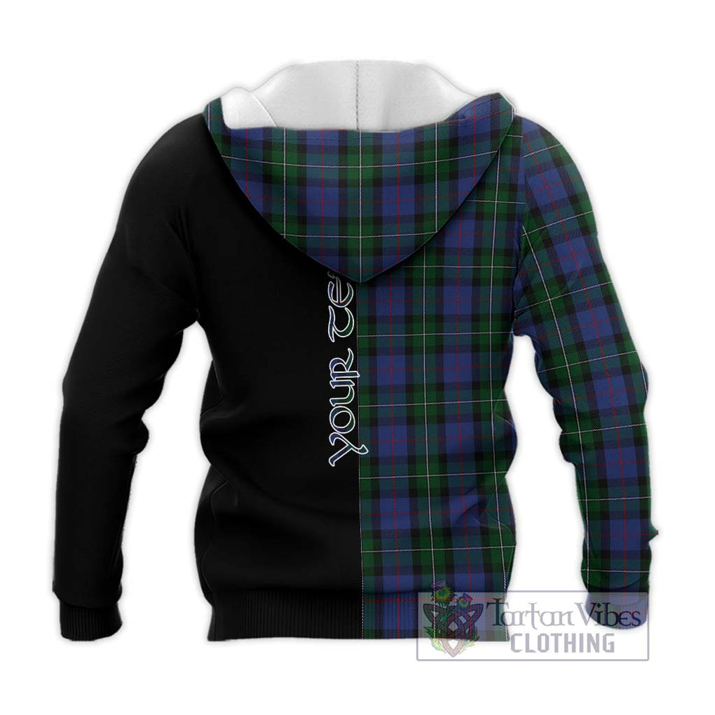 MacPhail Hunting Tartan Knitted Hoodie with Family Crest and Half Of Me Style - Tartanvibesclothing Shop