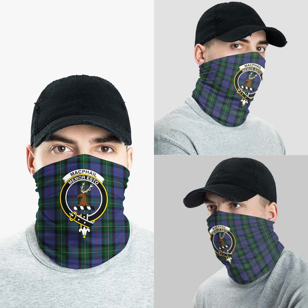 MacPhail Hunting Tartan Neck Gaiters, Tartan Bandanas, Tartan Head Band with Family Crest