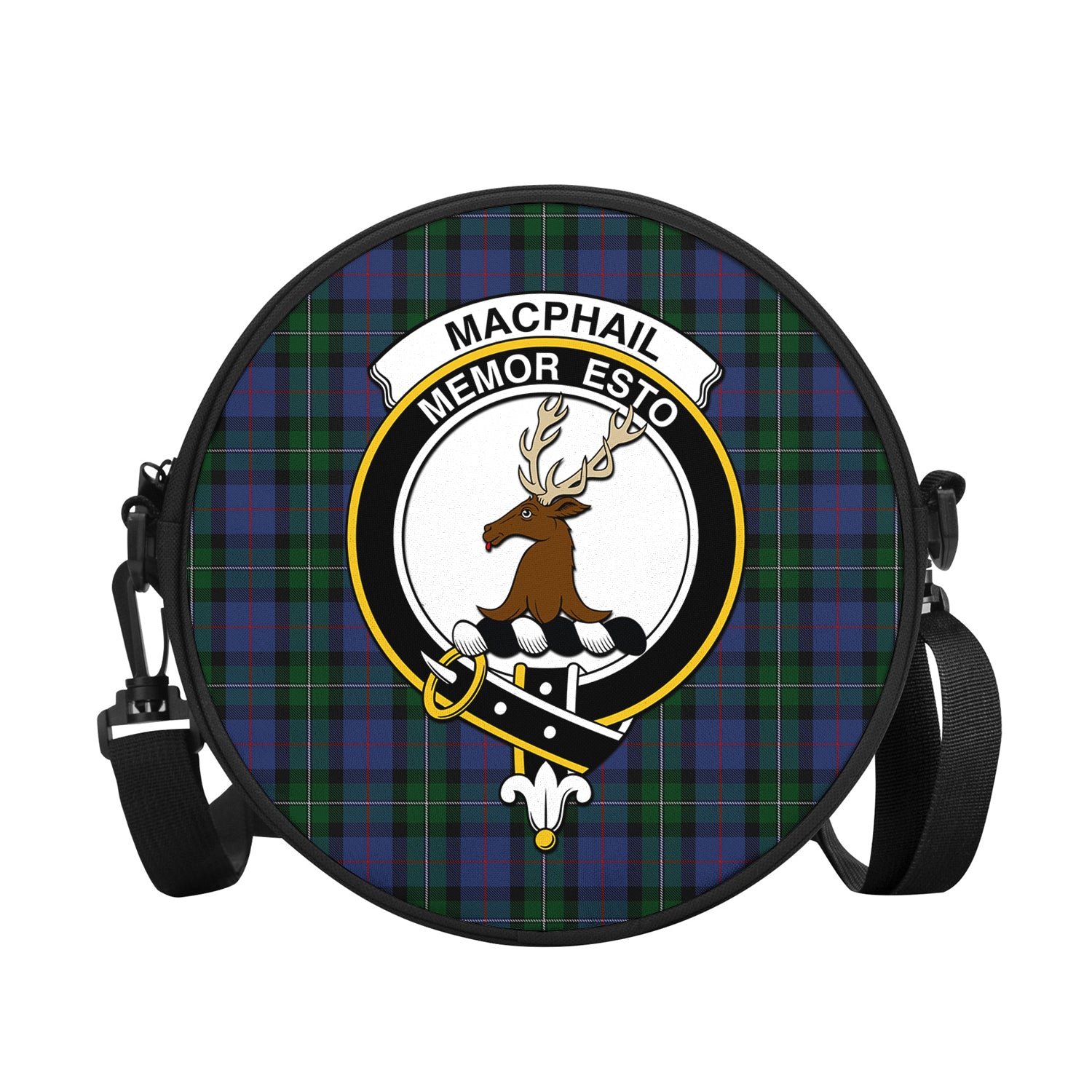 macphail-hunting-tartan-round-satchel-bags-with-family-crest