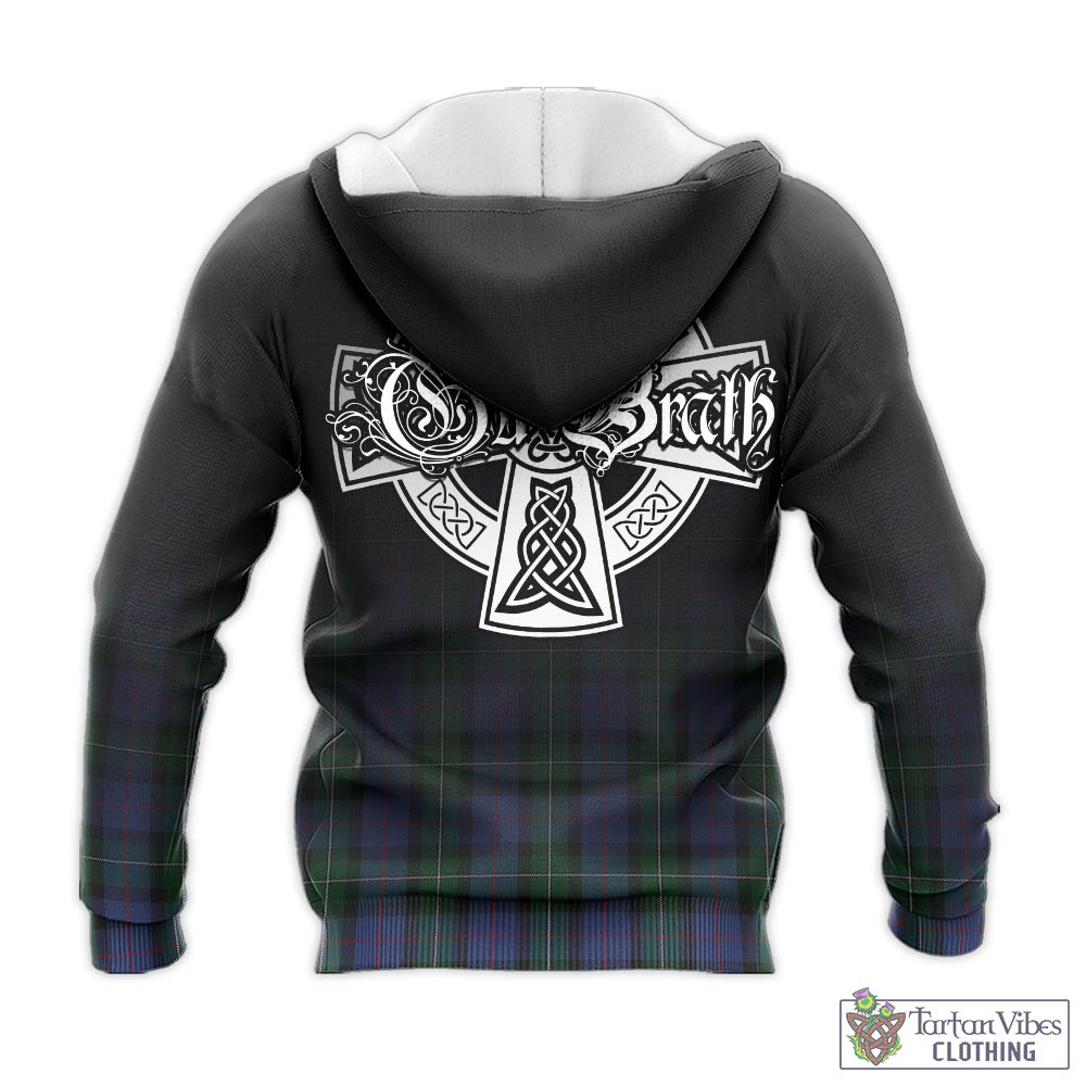 Tartan Vibes Clothing MacPhail Hunting Tartan Knitted Hoodie Featuring Alba Gu Brath Family Crest Celtic Inspired