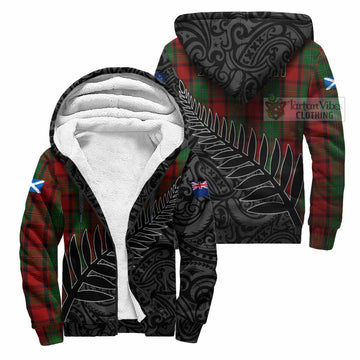 MacPhail (McPhail) Crest Tartan Sherpa Hoodie with New Zealand Silver Fern Half Style