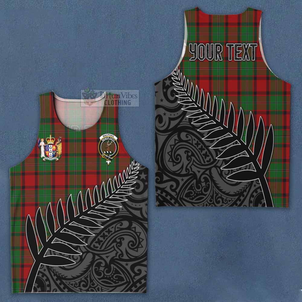 Tartan Vibes Clothing MacPhail (McPhail) Crest Tartan Men's Tank Top with New Zealand Silver Fern Half Style