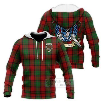 MacPhail (McPhail) Tartan Knitted Hoodie with Family Crest Celtic Skull Style