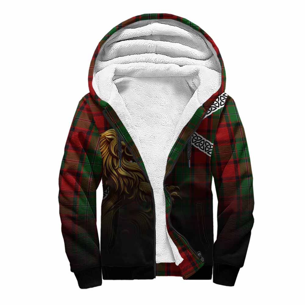 MacPhail (McPhail) Crest Tartan Sherpa Hoodie with Golden Lion Emblem Celtic Style Unisex S - Tartan Vibes Clothing