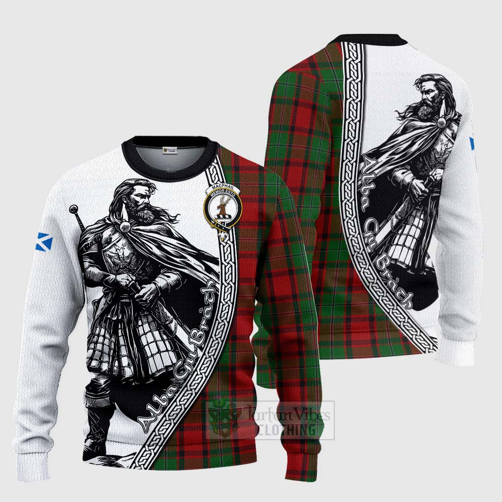 Tartan Vibes Clothing MacPhail (McPhail) Tartan Clan Crest Knitted Sweater with Highlander Warrior Celtic Style