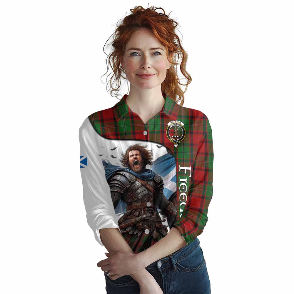 Tartan Vibes Clothing MacPhail (McPhail) Crest Tartan Women's Casual Shirt Inspired by the Freedom of Scottish Warrior