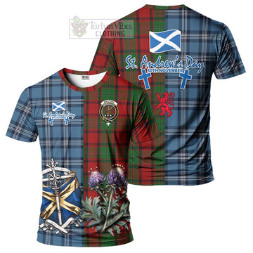 MacPhail (McPhail) Tartan T-Shirt Happy St. Andrew's Day Half Tartan Style