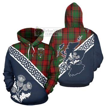 MacPhail (McPhail) Tartan Hoodie Featuring Thistle and Scotland Map