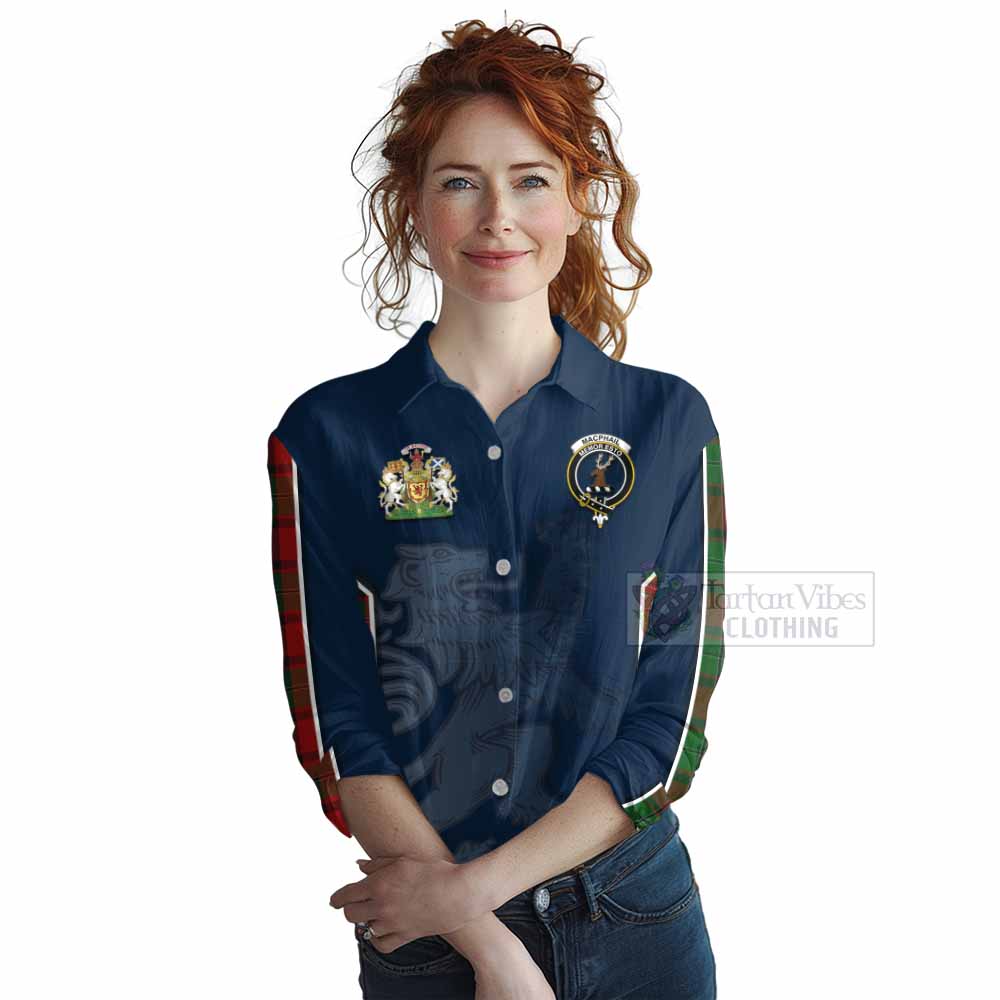 Tartan Vibes Clothing MacPhail (McPhail) Tartan Women's Casual Shirt with Family Crest and Lion Rampant Vibes Sport Style