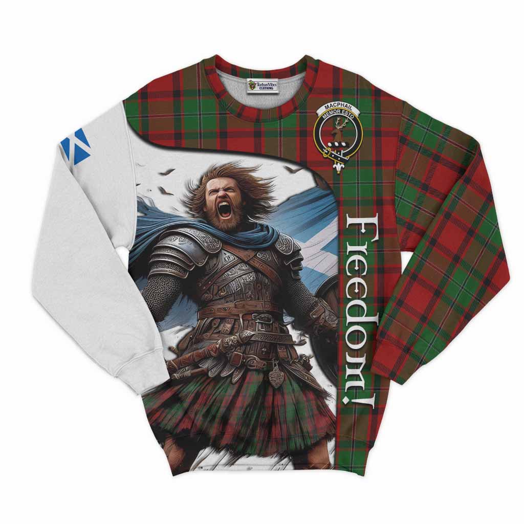 Tartan Vibes Clothing MacPhail (McPhail) Crest Tartan Sweatshirt Inspired by the Freedom of Scottish Warrior