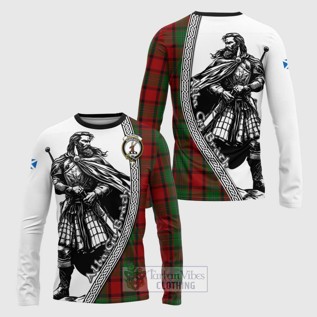 Tartan Vibes Clothing MacPhail (McPhail) Tartan Clan Crest Long Sleeve T-Shirt with Highlander Warrior Celtic Style