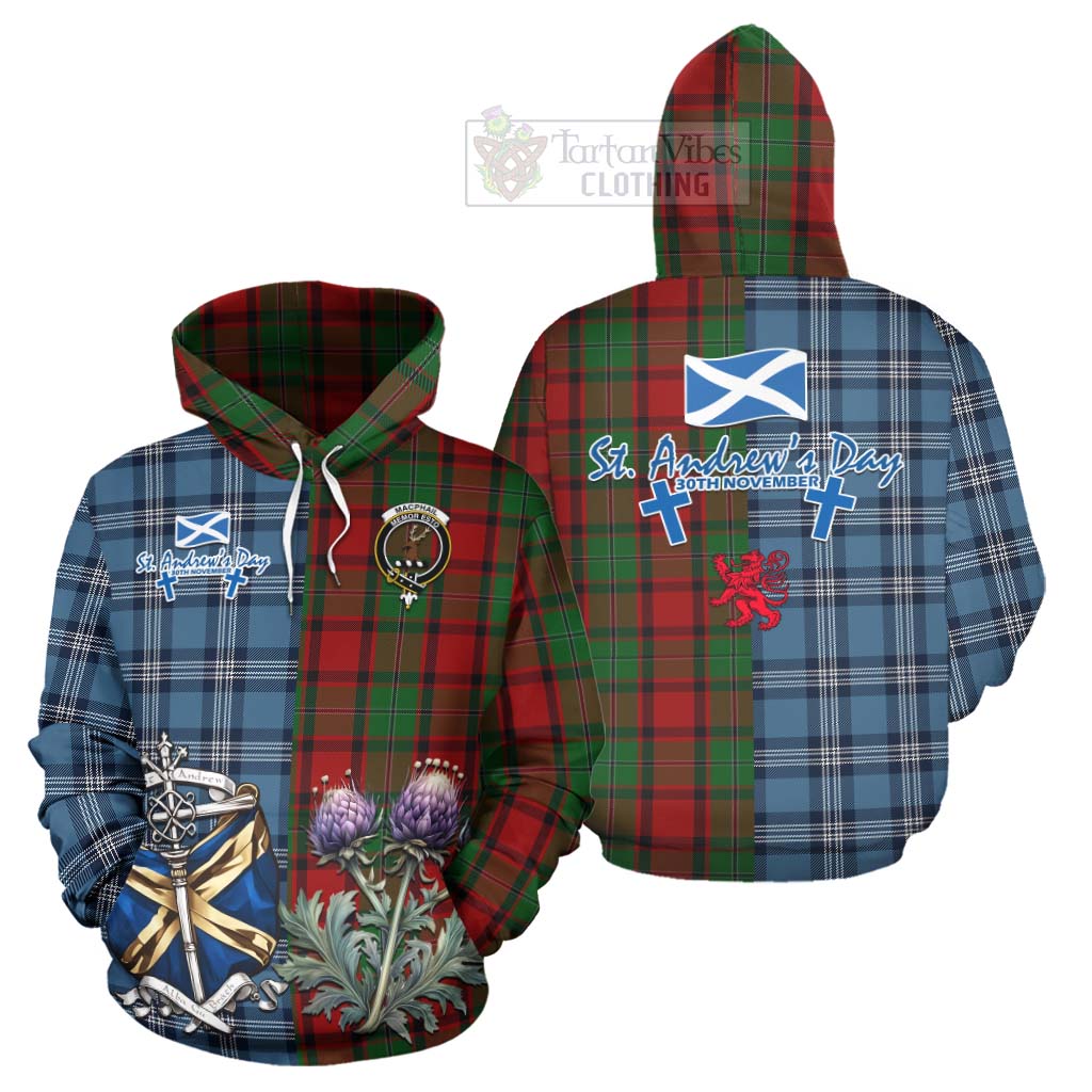 Tartan Vibes Clothing MacPhail (McPhail) Tartan Hoodie Happy St. Andrew's Day Half Tartan Style