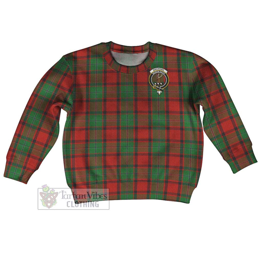 Tartan Vibes Clothing MacPhail (McPhail) Tartan Kid Ugly Sweater with Family Crest