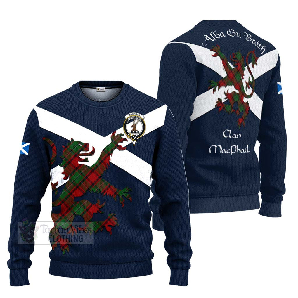 Tartan Vibes Clothing MacPhail (McPhail) Tartan Lion Rampant Knitted Sweater – Proudly Display Your Heritage with Alba Gu Brath and Clan Name