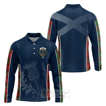 MacPhail (McPhail) Tartan Long Sleeve Polo Shirt with Family Crest and Scottish Thistle Vibes Sport Style