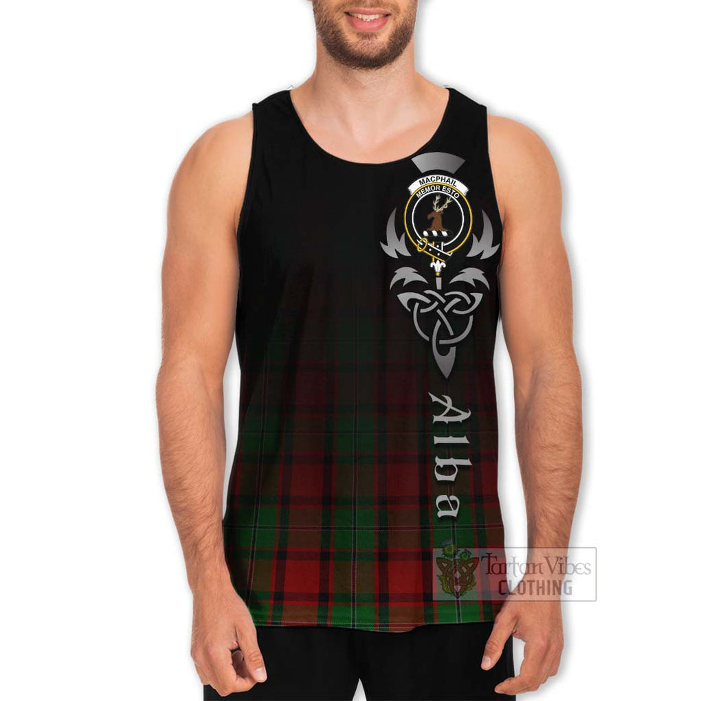 Tartan Vibes Clothing MacPhail (McPhail) Tartan Men's Tank Top Featuring Alba Gu Brath Family Crest Celtic Inspired