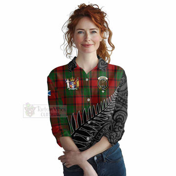 MacPhail (McPhail) Crest Tartan Women's Casual Shirt with New Zealand Silver Fern Half Style