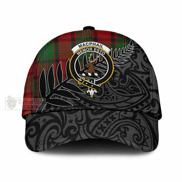 MacPhail (McPhail) Crest Tartan Classic Cap with New Zealand Silver Fern Half Style