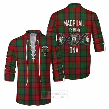 MacPhail (McPhail) Tartan Ghillie Kilt Shirt with Family Crest DNA In Me Style