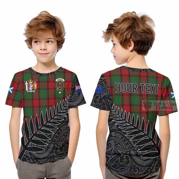 MacPhail (McPhail) Crest Tartan Kid T-Shirt with New Zealand Silver Fern Half Style