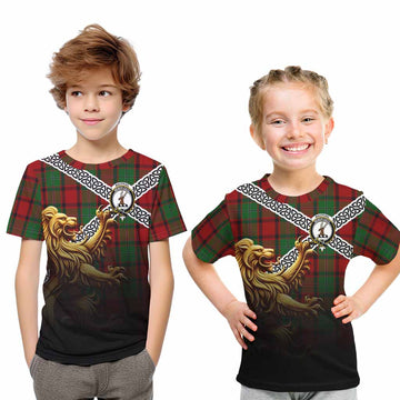 MacPhail (McPhail) Crest Tartan Kid T-Shirt with Golden Lion Emblem Celtic Style Youth XL Size14 - Tartan Vibes Clothing