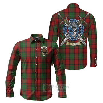 MacPhail (McPhail) Tartan Long Sleeve Button Shirt with Family Crest Celtic Skull Style