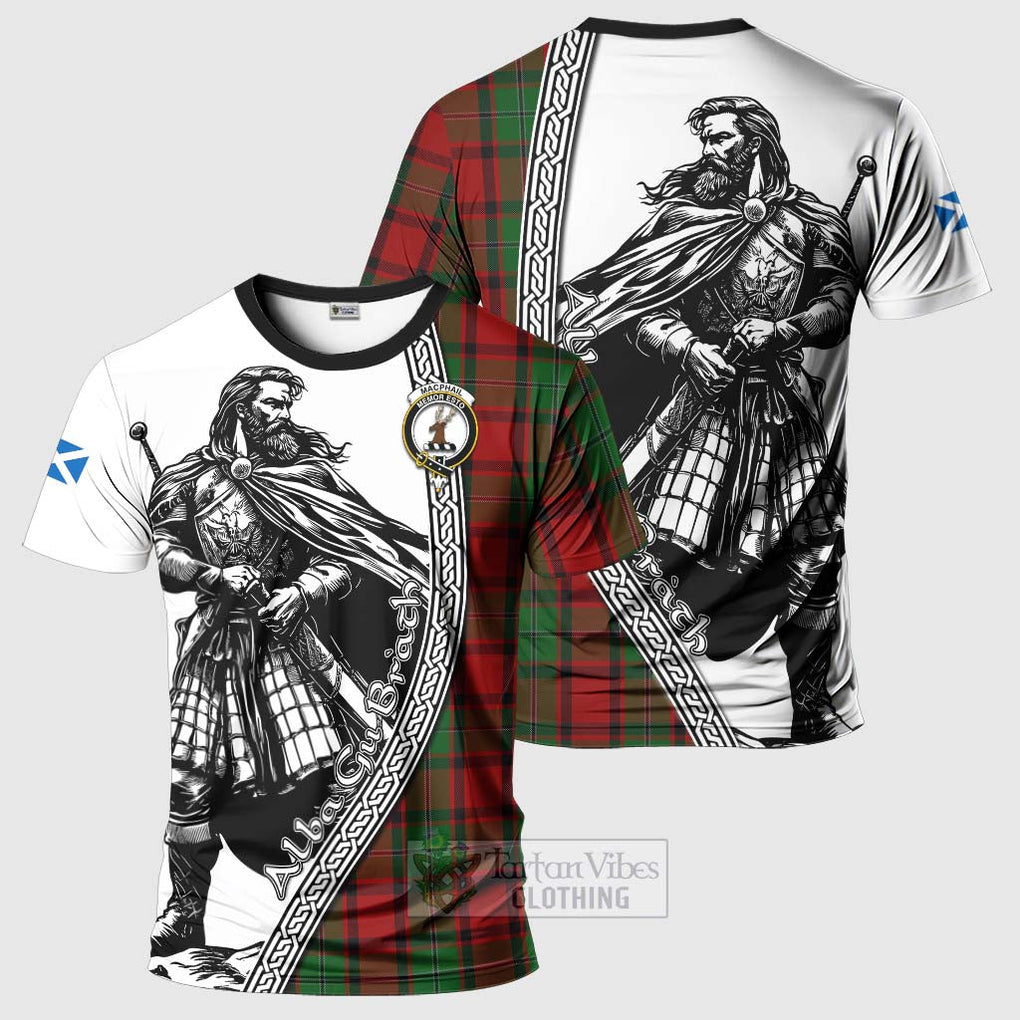 Tartan Vibes Clothing MacPhail (McPhail) Tartan Clan Crest T-Shirt with Highlander Warrior Celtic Style