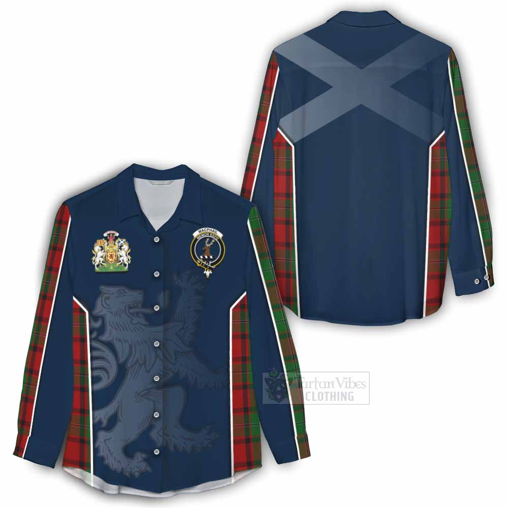 Tartan Vibes Clothing MacPhail (McPhail) Tartan Women's Casual Shirt with Family Crest and Lion Rampant Vibes Sport Style