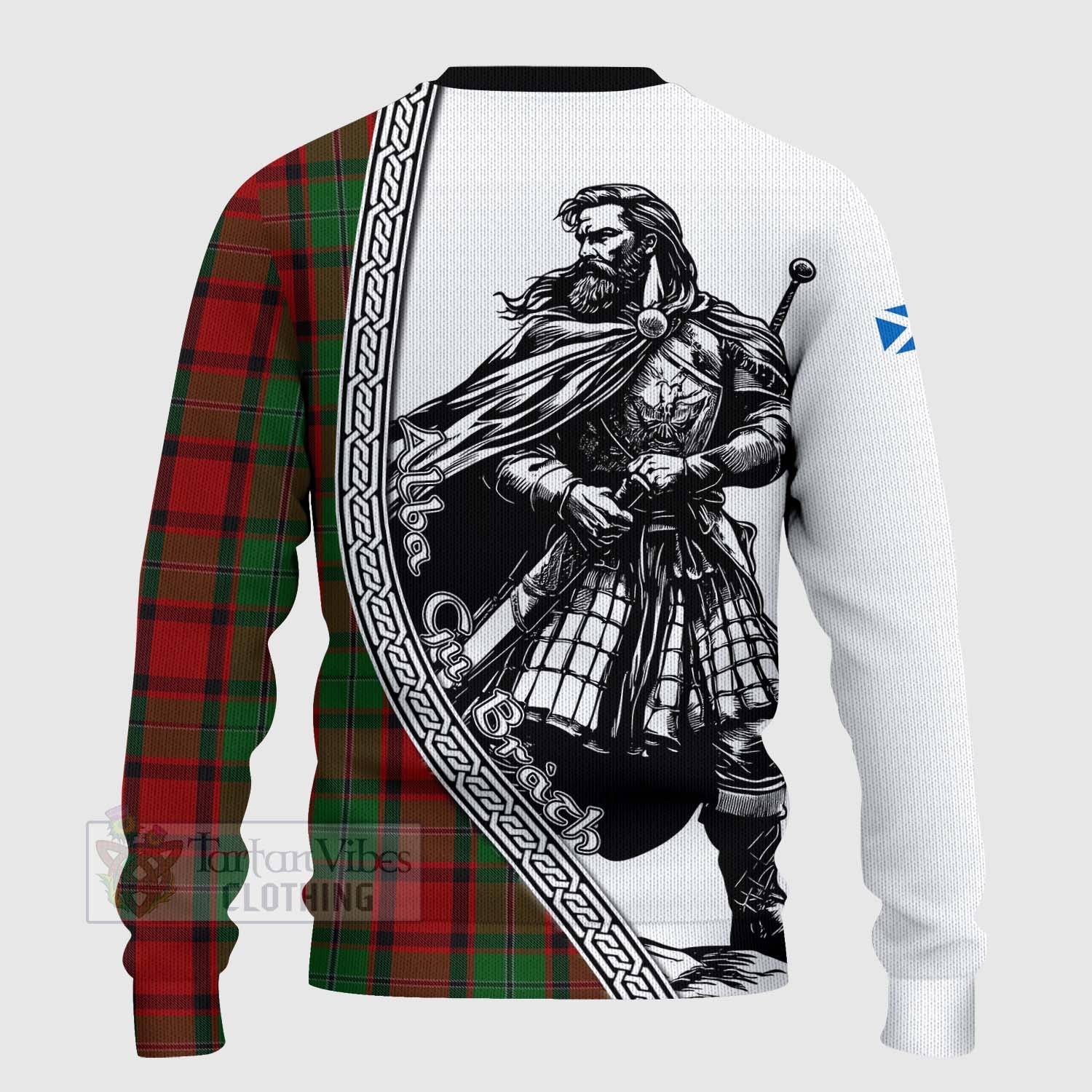 Tartan Vibes Clothing MacPhail (McPhail) Tartan Clan Crest Knitted Sweater with Highlander Warrior Celtic Style