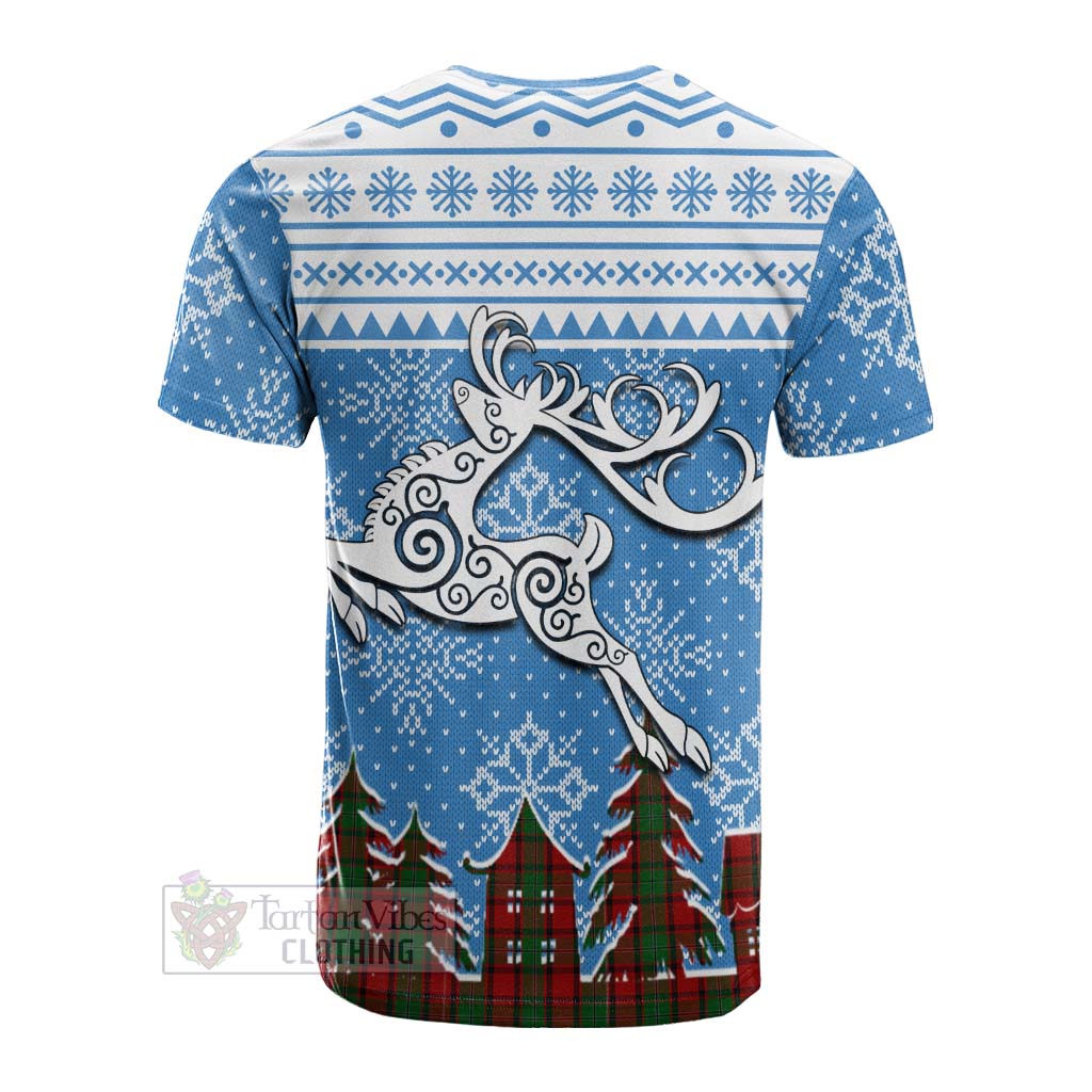 Tartan Vibes Clothing MacPhail (McPhail) Clan Christmas Cotton T-shirt Celtic Reindeer Style