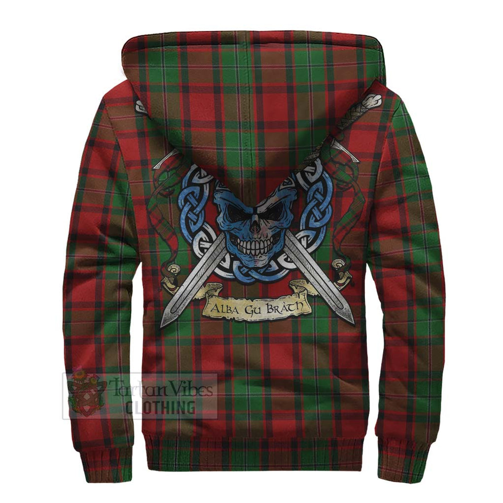 Tartan Vibes Clothing MacPhail (McPhail) Tartan Sherpa Hoodie with Family Crest Celtic Skull Style