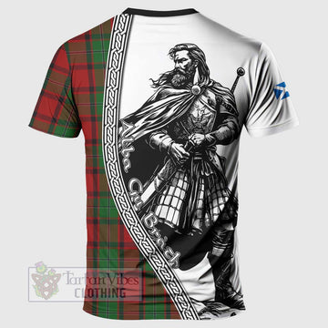 MacPhail (McPhail) Tartan Clan Crest T-Shirt with Highlander Warrior Celtic Style