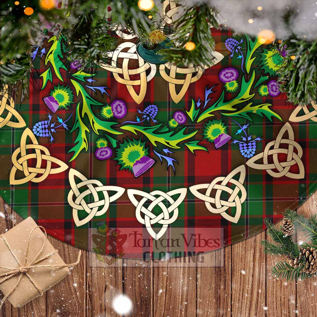 Tartan Vibes Clothing MacPhail (McPhail) Tartan Christmas Tree Skirt with Thistle Celtic Knot Style