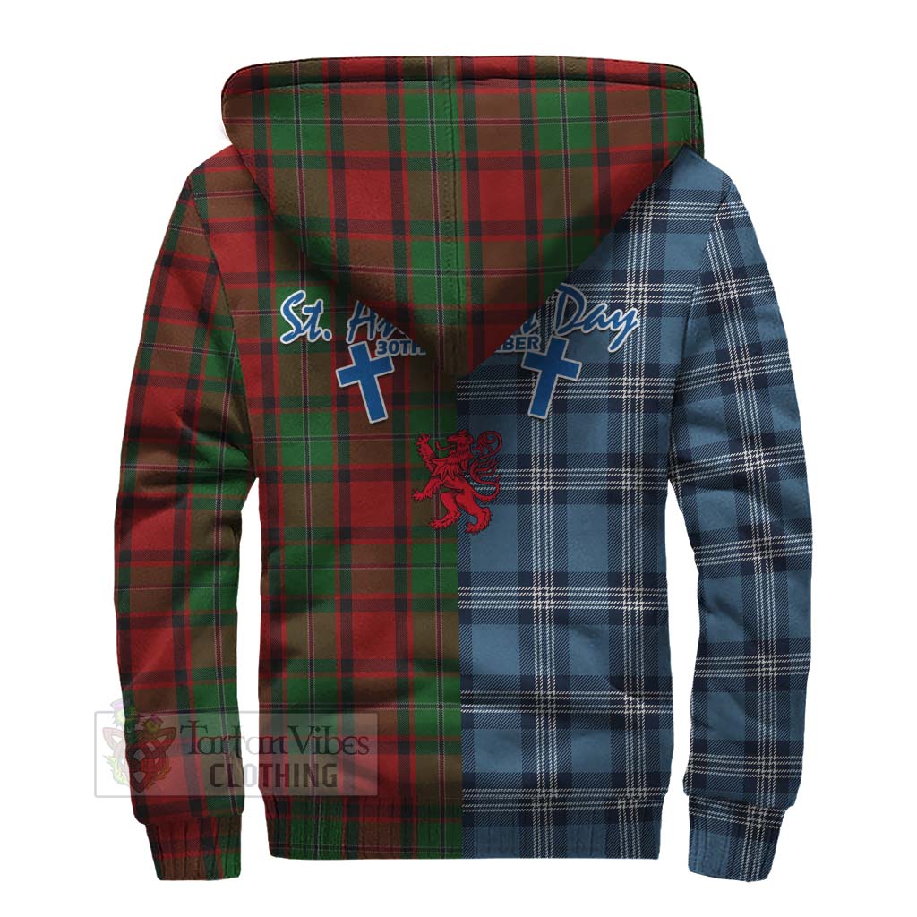 Tartan Vibes Clothing MacPhail (McPhail) Tartan Sherpa Hoodie Happy St. Andrew's Day Half Tartan Style