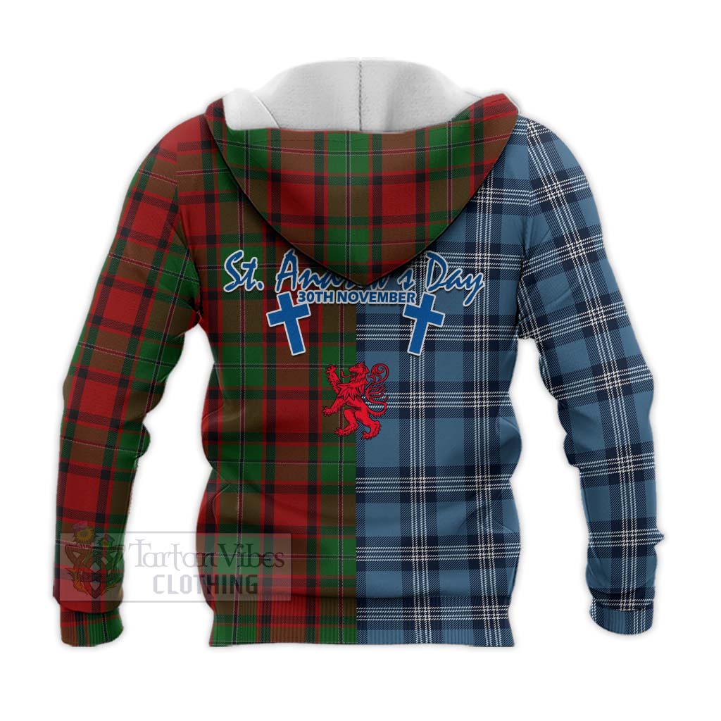 Tartan Vibes Clothing MacPhail (McPhail) Tartan Knitted Hoodie Happy St. Andrew's Day Half Tartan Style