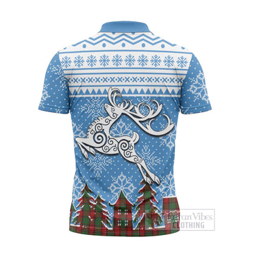 MacPhail (McPhail) Clan Christmas Zipper Polo Shirt Celtic Reindeer Style