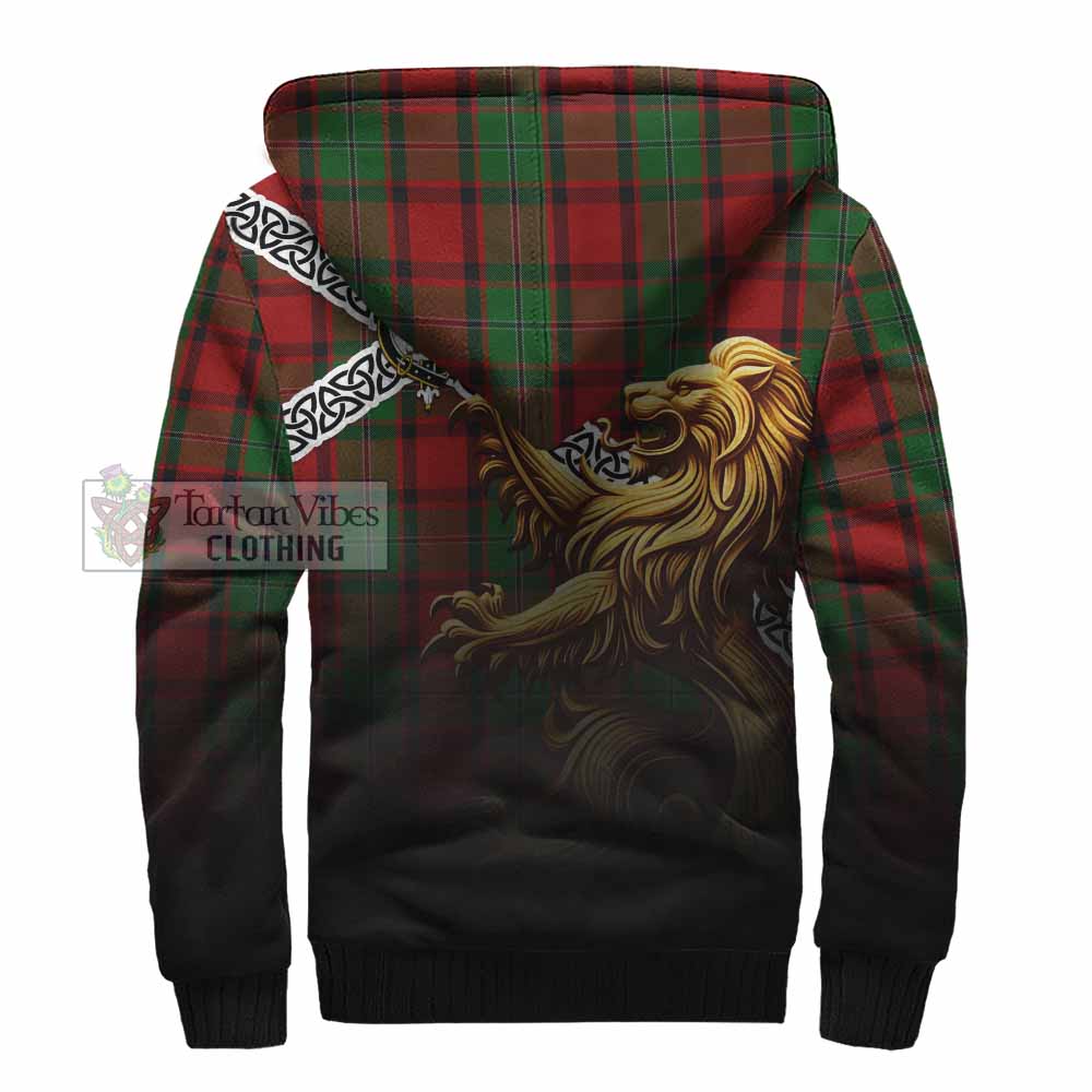 MacPhail (McPhail) Crest Tartan Sherpa Hoodie with Golden Lion Emblem Celtic Style - Tartan Vibes Clothing