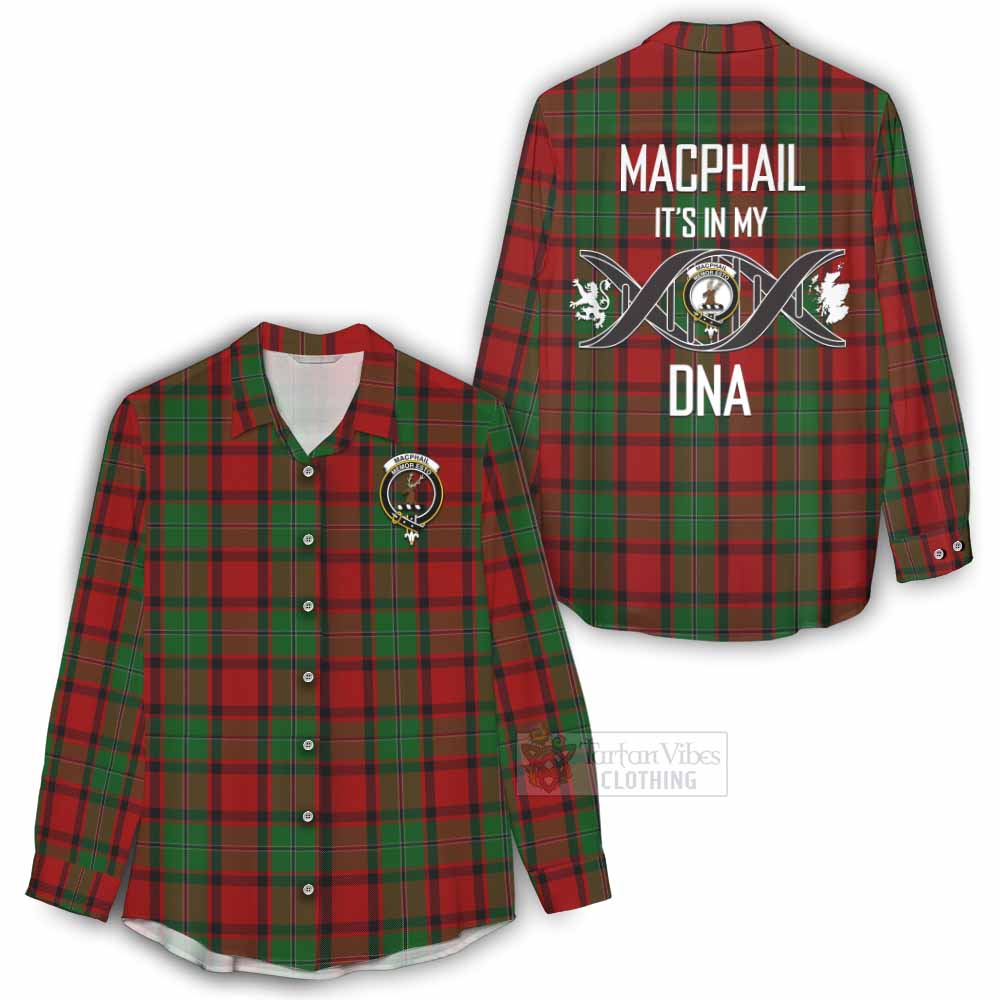 Tartan Vibes Clothing MacPhail (McPhail) Tartan Women's Casual Shirt with Family Crest DNA In Me Style