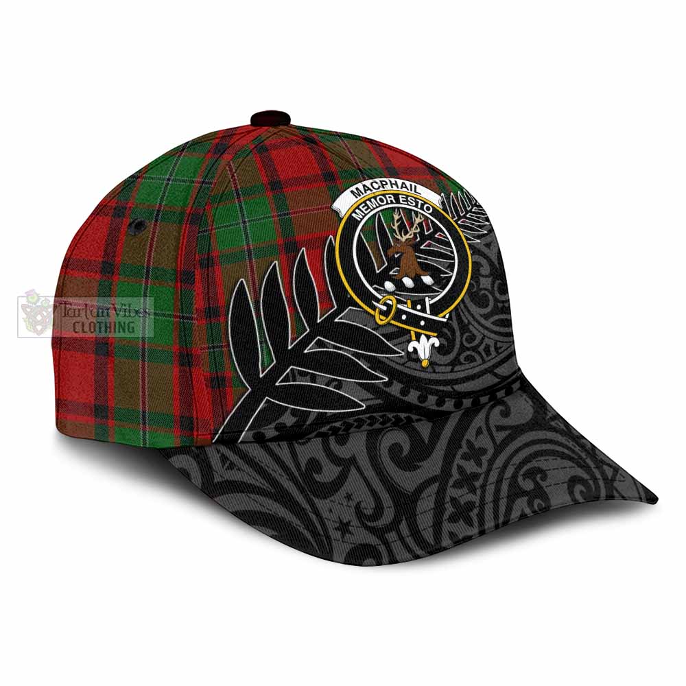 Tartan Vibes Clothing MacPhail (McPhail) Tartan Classic Cap with New Zealand Silver Fern Half Style