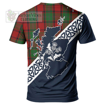 MacPhail (McPhail) Tartan T-Shirt Featuring Thistle and Scotland Map