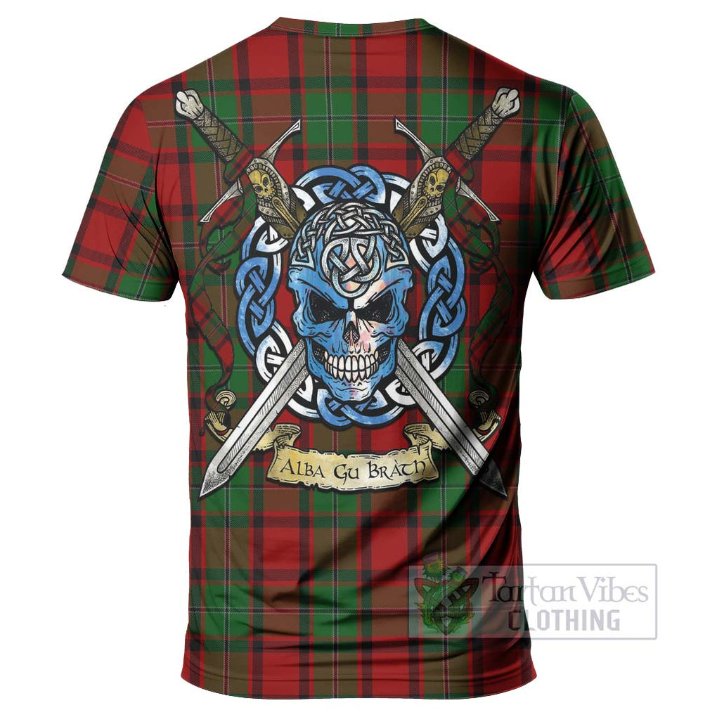 Tartan Vibes Clothing MacPhail (McPhail) Tartan T-Shirt with Family Crest Celtic Skull Style