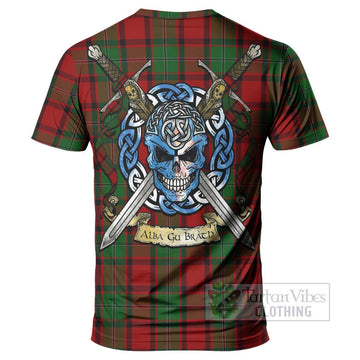 MacPhail (McPhail) Tartan T-Shirt with Family Crest Celtic Skull Style