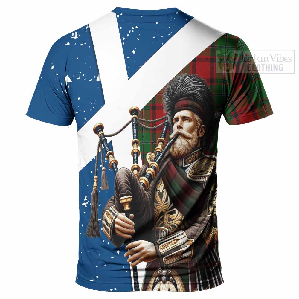 Tartan Vibes Clothing MacPhail (McPhail) Tartan T-Shirt with Family Crest Scottish Bagpiper Vibes