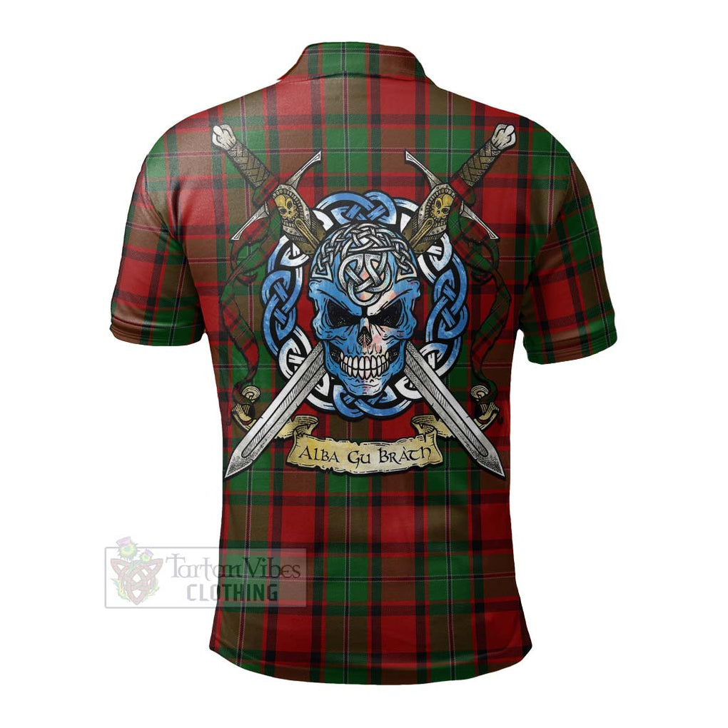 Tartan Vibes Clothing MacPhail (McPhail) Tartan Polo Shirt with Family Crest Celtic Skull Style