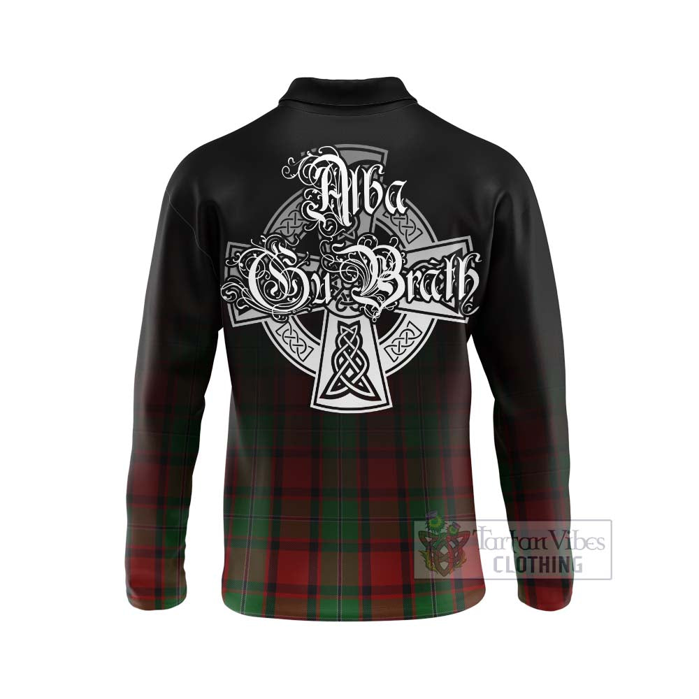 Tartan Vibes Clothing MacPhail (McPhail) Tartan Long Sleeve Polo Shirt Featuring Alba Gu Brath Family Crest Celtic Inspired