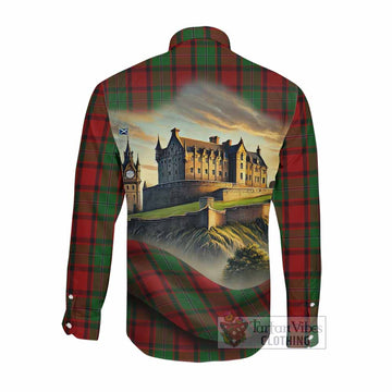 MacPhail (McPhail) Tartan Family Crest Long Sleeve Button Shirt with Scottish Ancient Castle Style Men's Shirt - Tartan Vibes Clothing