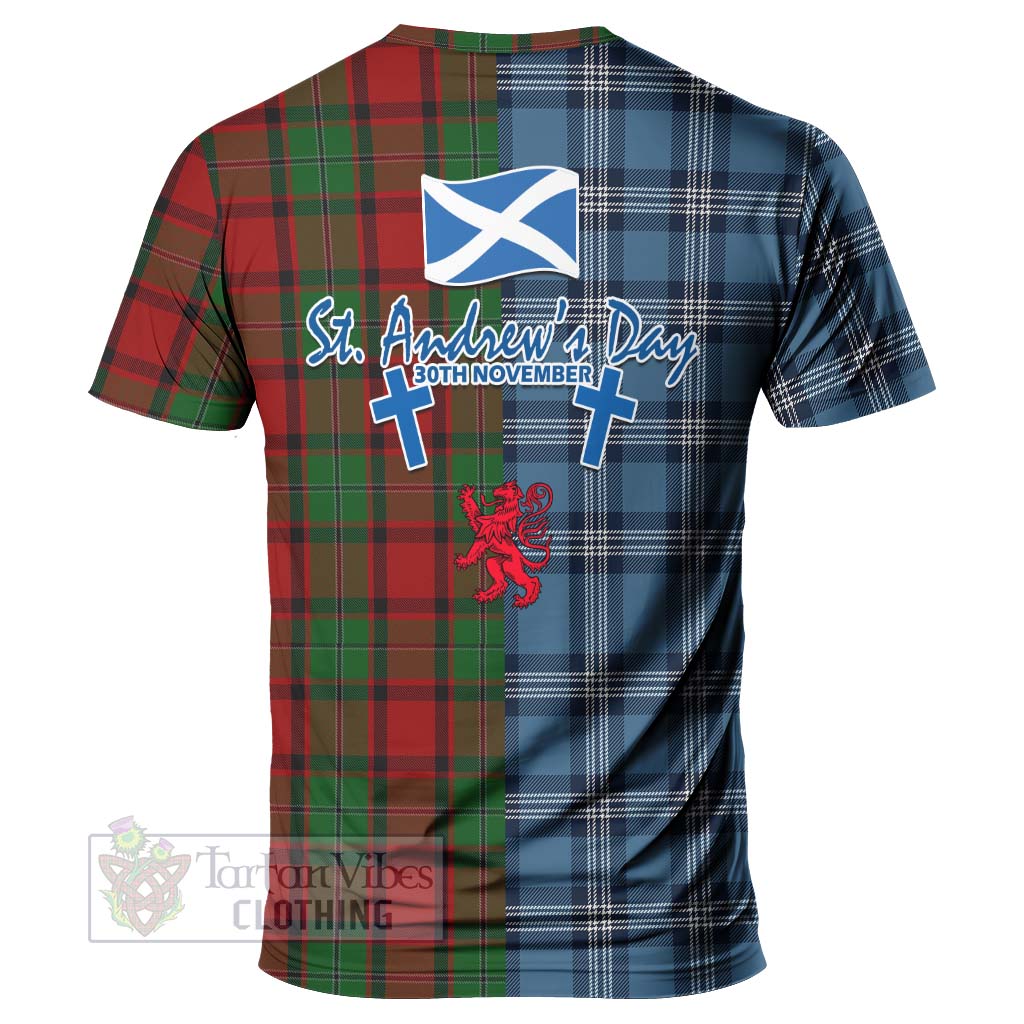 Tartan Vibes Clothing MacPhail (McPhail) Tartan T-Shirt Happy St. Andrew's Day Half Tartan Style